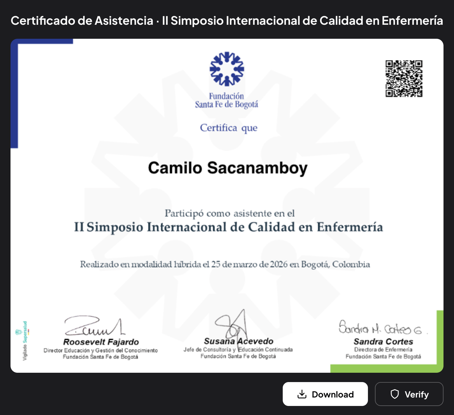 Página de descarga y verificación de certificado en Peewah